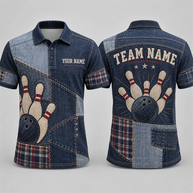 Short Sleeve Bowling Shirt Retro - Custom Bowling Polo Shirt Personalized Name