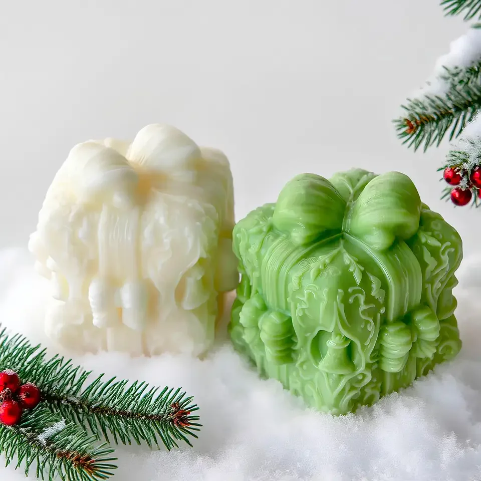Winter 3D Glocke Geschenkbox Silikon Kerzenform Schneemann Apfel Design für Keramik Gips Harz DIY Weihnachtsdekoration Tannenzapfen