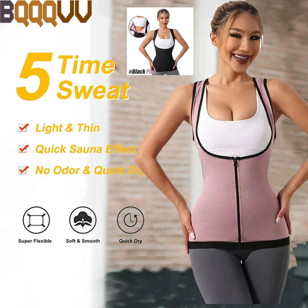 

Sauna Suit for Women, Workout Sweat Body Shaper ,Sweat Vest, Control Zipper, Body Cincher, Weight Loss Tank Top, Slimming, 1Pc