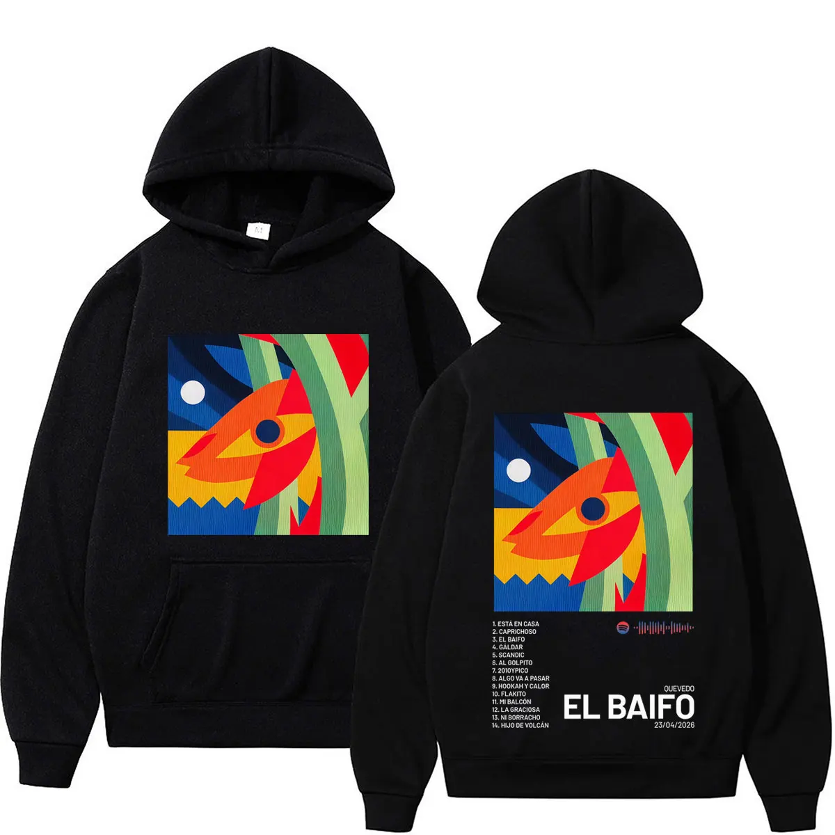 QUEVED0 EL BAIFO Album 2026 Tour: Moletom Estampado Unissex, Moda Hip-Hop, Pulôver de Manga Longa, Camiseta Casual Oversized