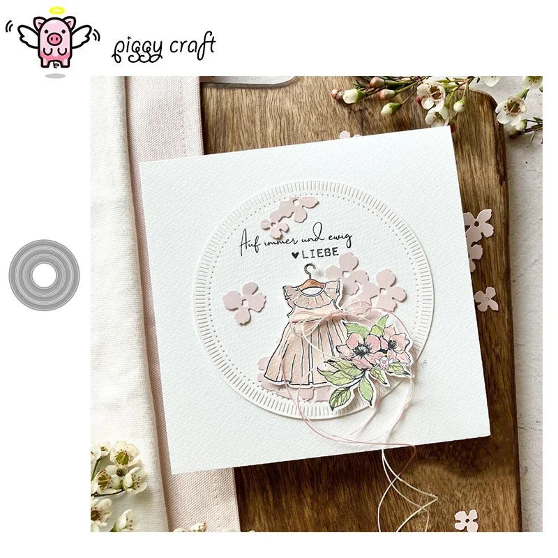 Piggy Craft metalowe matryce do wycinania matryce 9Pcs Dotted point frame Scrapbook papier rzemiosło nóż forma ostrze dziurkacz szablony matryce