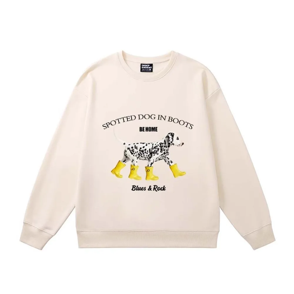 Een hond met laarzen Grappige print sweatshirt Tops Koreaanse trend High Street Fashion Hoodie Losse oversized heren Dames Casual herfst