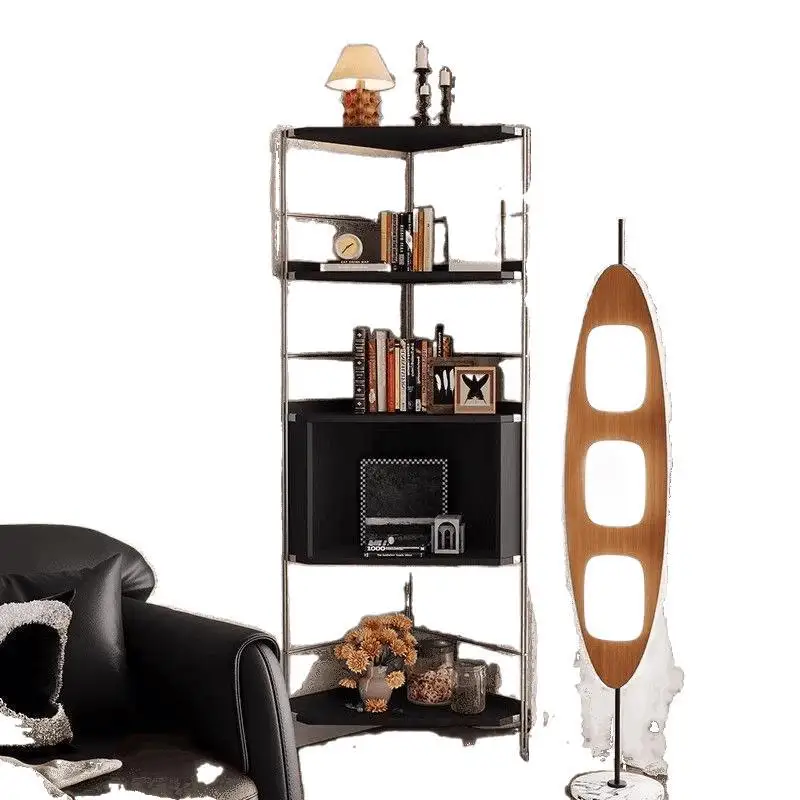 

Solid wood corner rack, living room corner display triangular cabinet