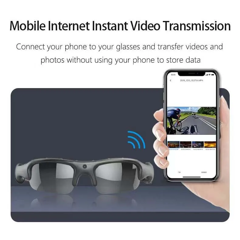 HD 1080P Glasses WIFI Camera Outdoor Bicycle Motorcycle Security Protection Sunglasses Video Camera Smart Glasses Sports Camera