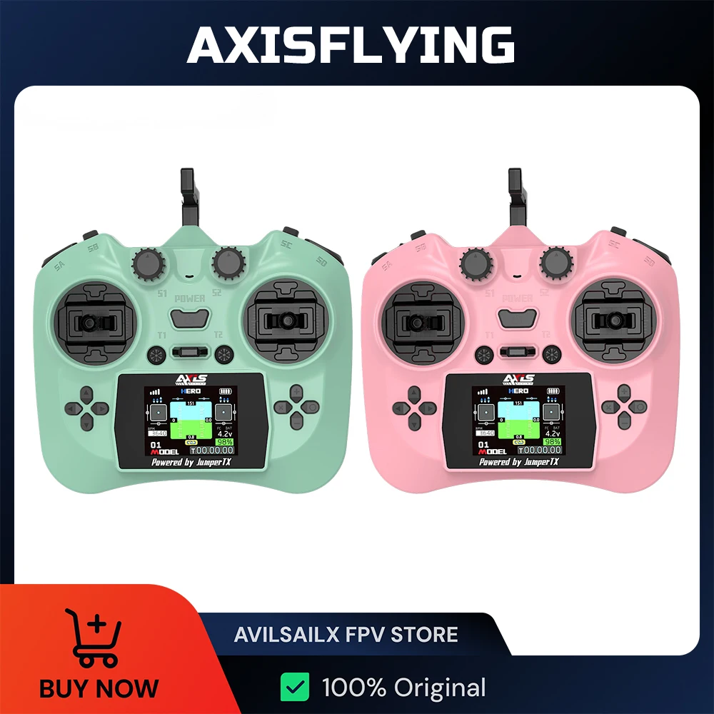 

Axisflying новый умный пульт дистанционного управления 2025 HD, передатчик с цветным экраном, датчик Холла, подвески ELRS 2,4G, 100 мВт, 12 каналов