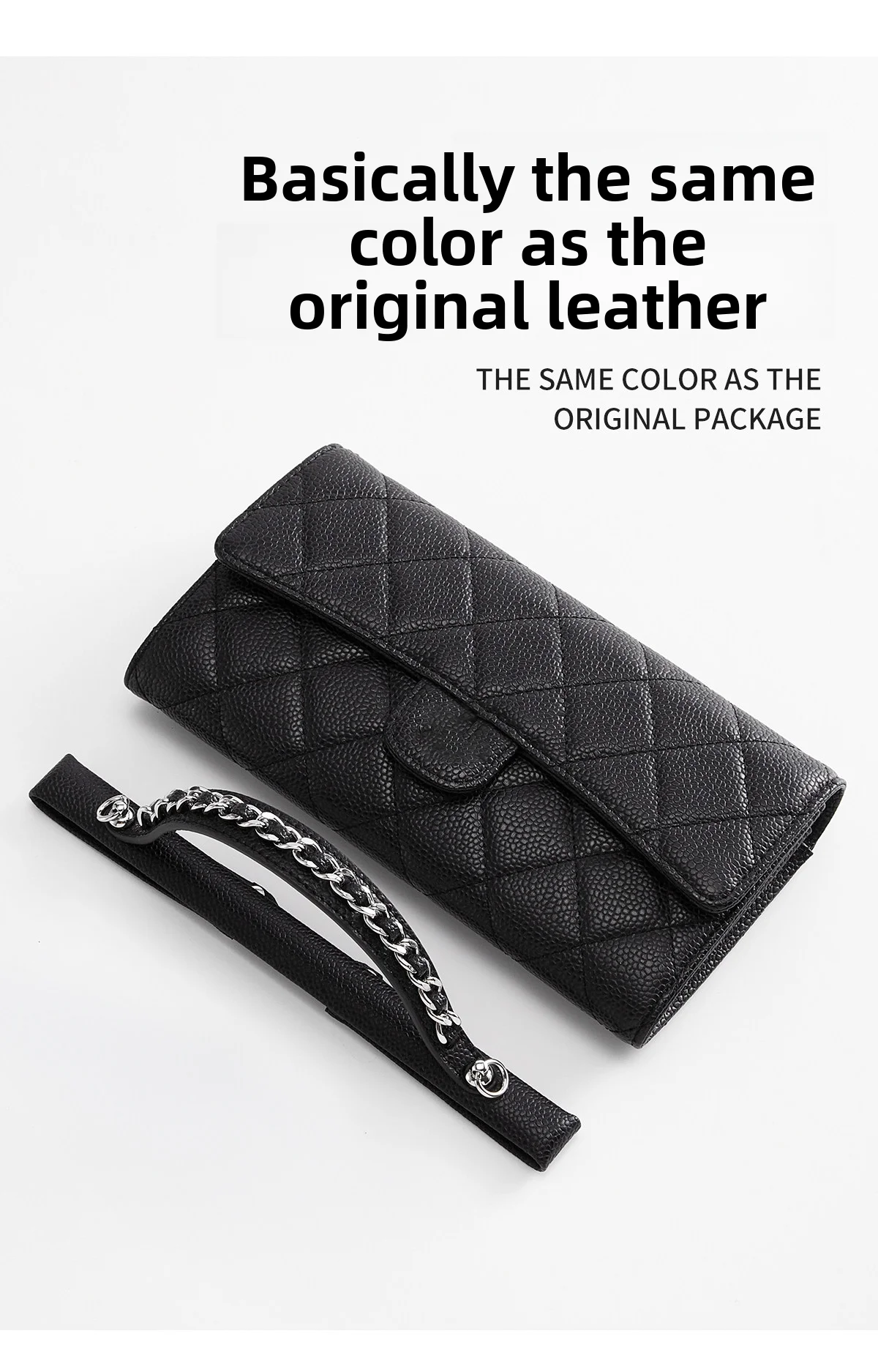 Cowhide Leather Chain Top Handle,Wear-through Handle Replacement Accessories Compatible with WOC Wallet On Chain Bag