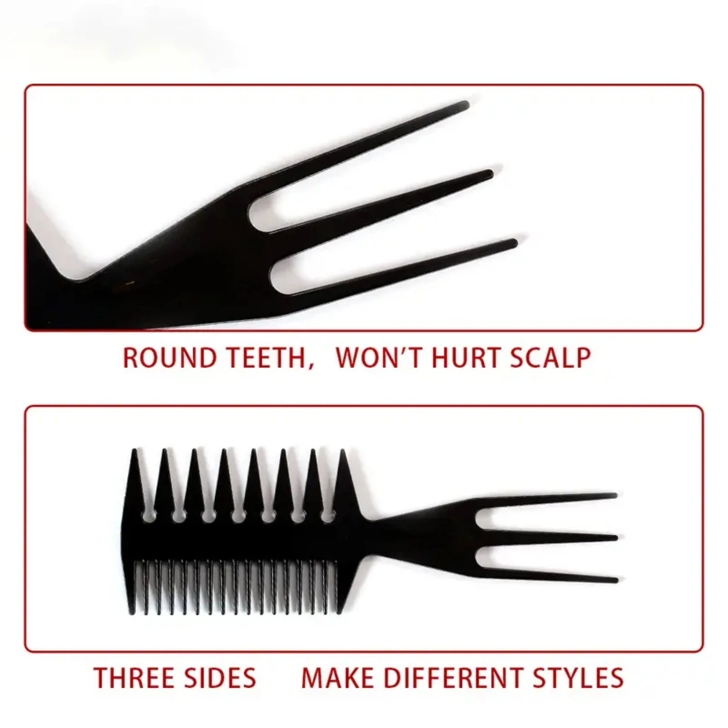 

Dual Sided Men's and Women's Fish Bone Hairbrush Comb with Double Teeth for Easy Hairdressing