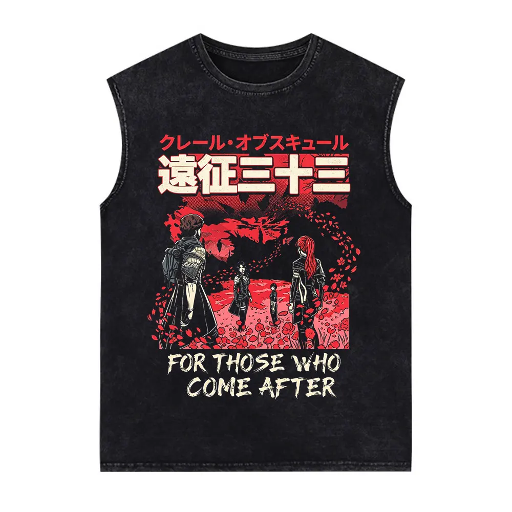 Clair Obscur Expedition 33 for Those Who Come After Washed Sleeveless Vest Men Women Fashion Clothing Casual Oversized Tank Tops