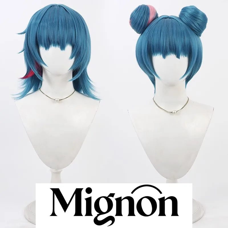 

Arcane Jinx Ball парик для косплея короткие волосы с булочками подарок на Хэллоуин