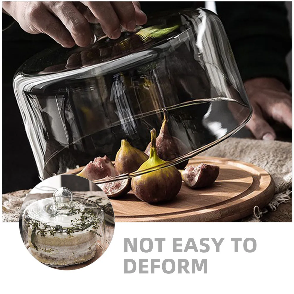 

1Set Cake Cover with Wooden Tray Crystal Clear Food Cover for Snack Storage Dustproof Sealed Protection Afternoon Tea Serving