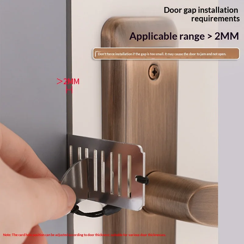 Stainless Steel Door Stop Lock Anti Theft Door Blocker Travel Hotel Safety Door Security Locker Anti Prying Door Stopper view 2