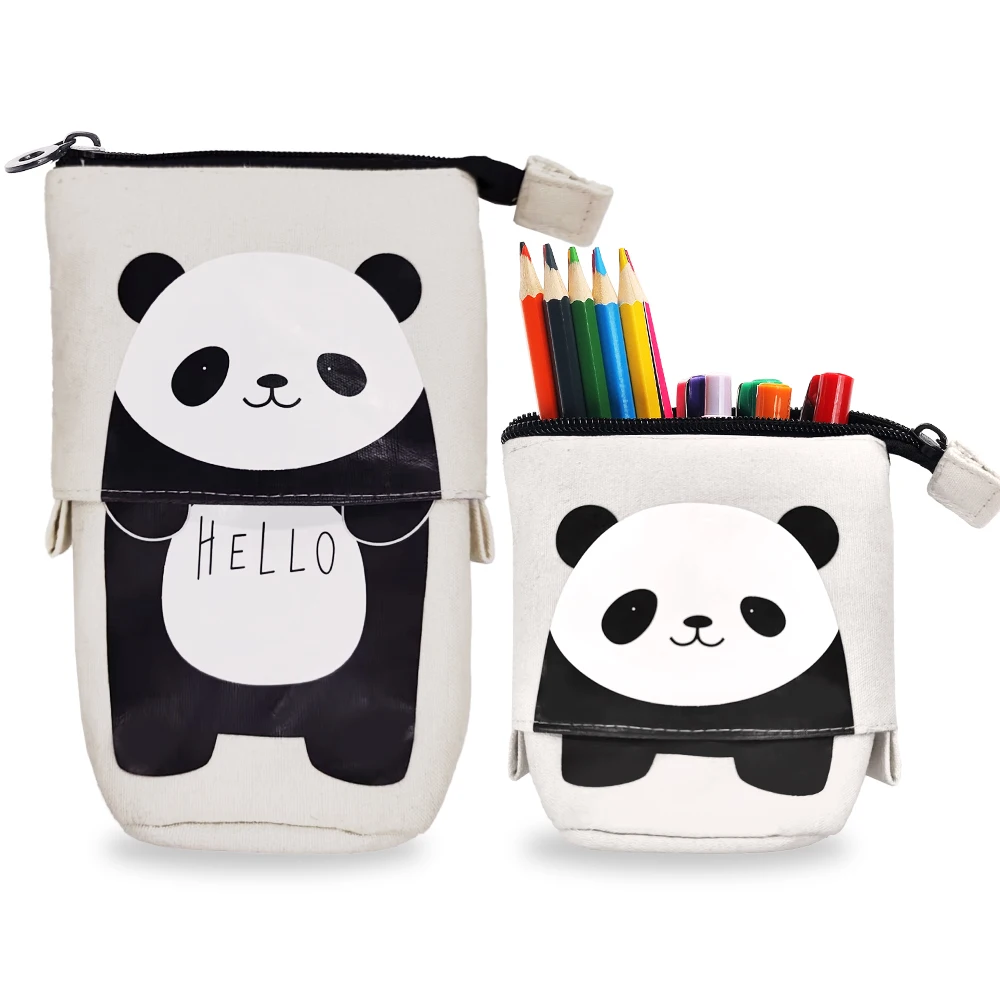 Standing Pencil Case, Telescopic Pencil Holder, Kawaii Stand Up Pencil Case,Spacious Pencil Pouch Portable Pencil Bag for School