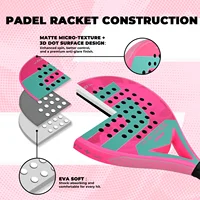 INSUM Padel Racket Carbon Fiber Surface with EVA Memory Flex Foam Core Padel Tennis Racket Lightweight Paddle Racquet 5