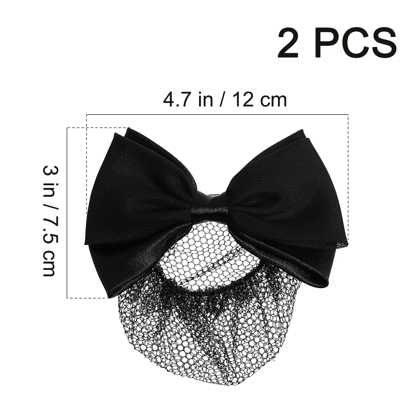 Couvre-chignon avec nœud papillon pour femme, filet à cheveux, pince à cheveux, accessoires de décoration, 2 pièces