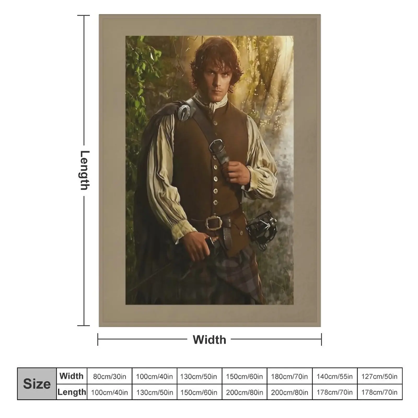 Sam Heughan 1\t Throw Blanket For Decorative Sofa Fluffy Shaggy Blankets