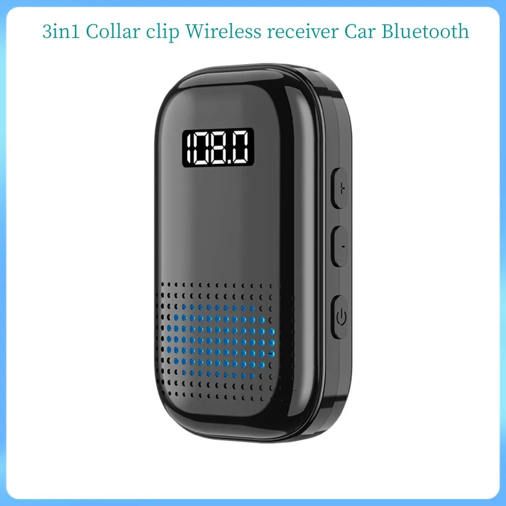 New Bluetooth Adapter Wireless Car Bluetooth Receiver 3.5mm Auxiliary Digital Display Audio Receiver TF Card