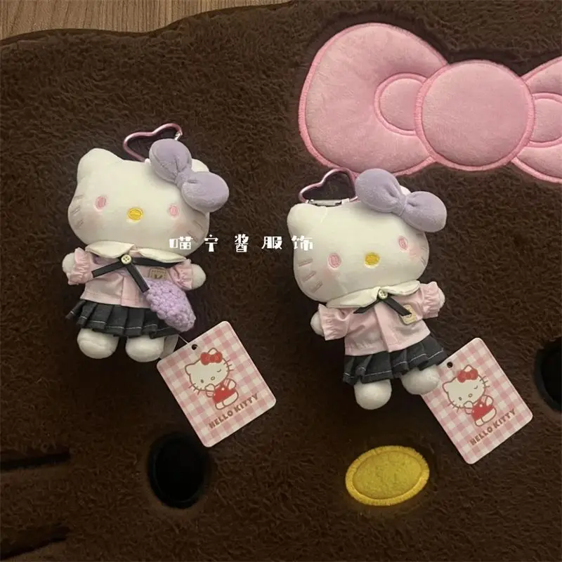 10 センチメートルかわいいサンリオハローキティぬいぐるみバッグペンダント漫画かわいいアニメバックパックアクセサリーキーホルダー車のハンガーガールギフトおもちゃ