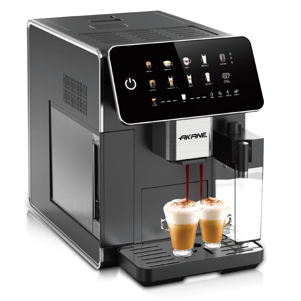 

AKANE Automatic Coffee Machine 1350W with Burr Grinder Twin Brewing 1.5L Water Tank and Touchscreen Control Maquina De Cafe
