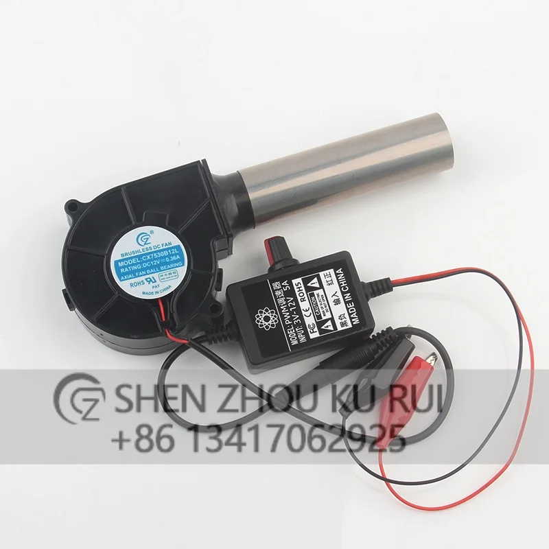 Cooling Fan New type 7530 Campfire Barbecue Low-noise PWM Governor Axial-flow Small-sized Turbine Blower CX7530B12L DC12V 0.36A