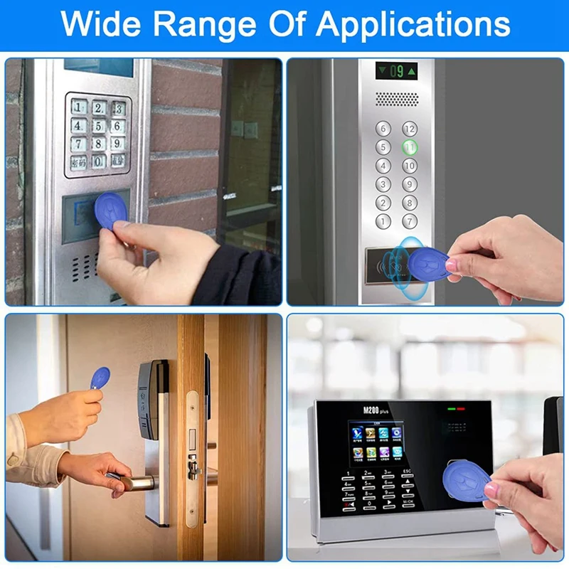 200Pcs 125 Khz Proximity ID Card RFID Keyfob Access Control Key For Door Entry Access Control System TK4100