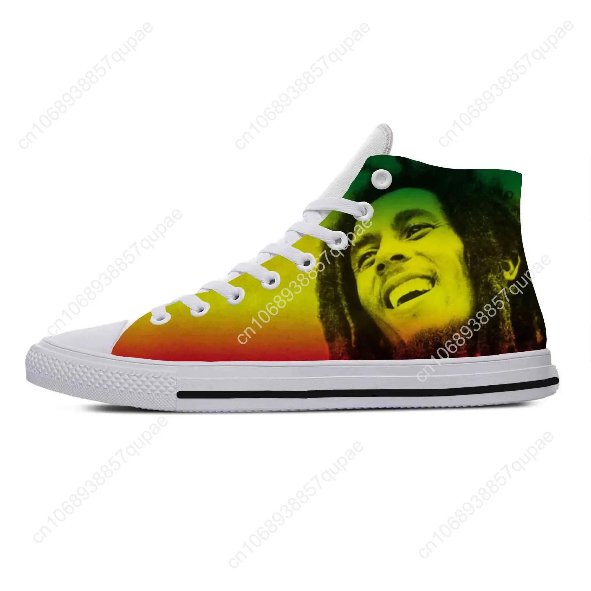 Legend Bob Marley Reggae Rasta Music Rock Fashion Casual Cloth Shoes High Top Comfortable Breathable 3D Print Men Women Sneakers 5
