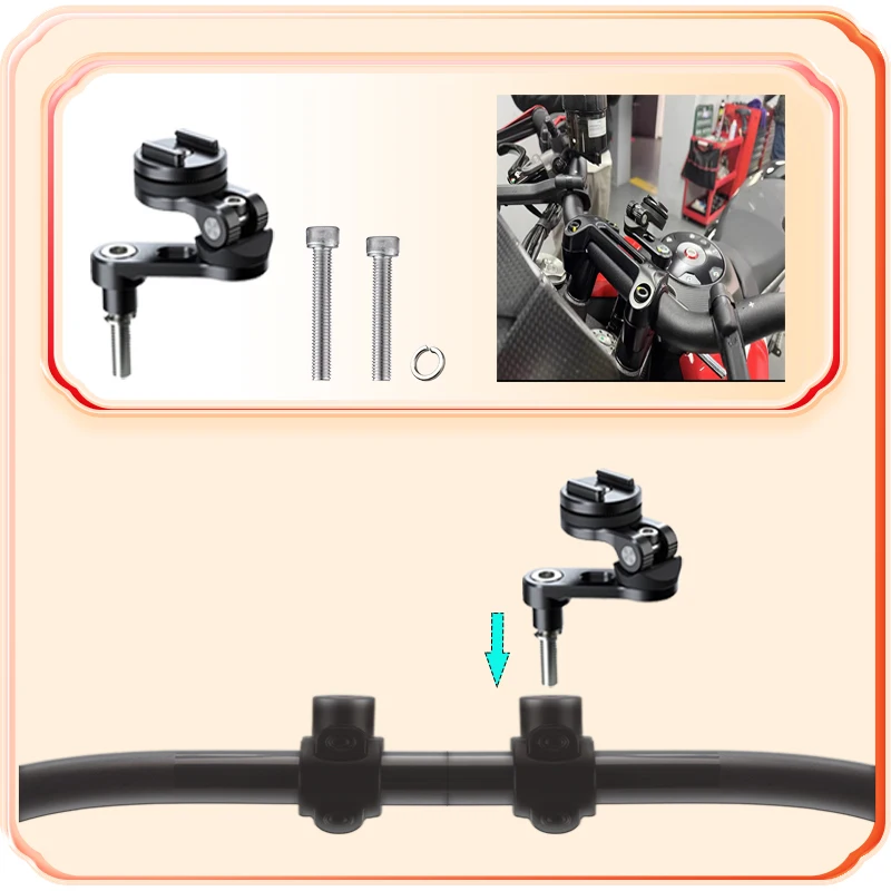 Telefon Halterung für Motorrad Handy IPhone Halter RollerTelefon Ständer Quick Lock Unterstützung Universal Moto Halterung Mit Adapter – Detail 8