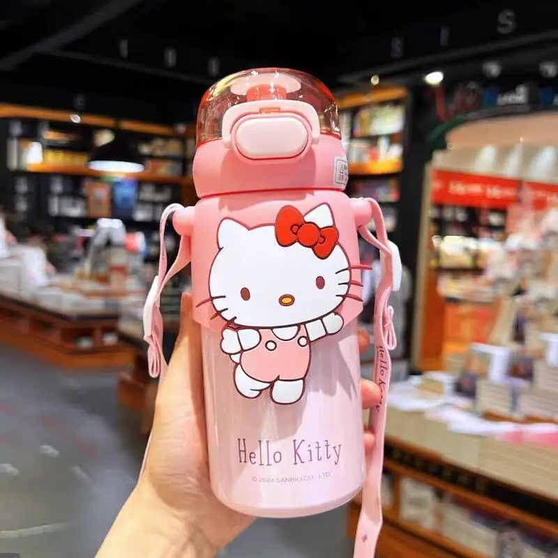 

Kawaiihellokitty Insulated Water Bottle Portable Large Capacity Straw Cup Girls Student Direct Drink Water Cup Wholesale