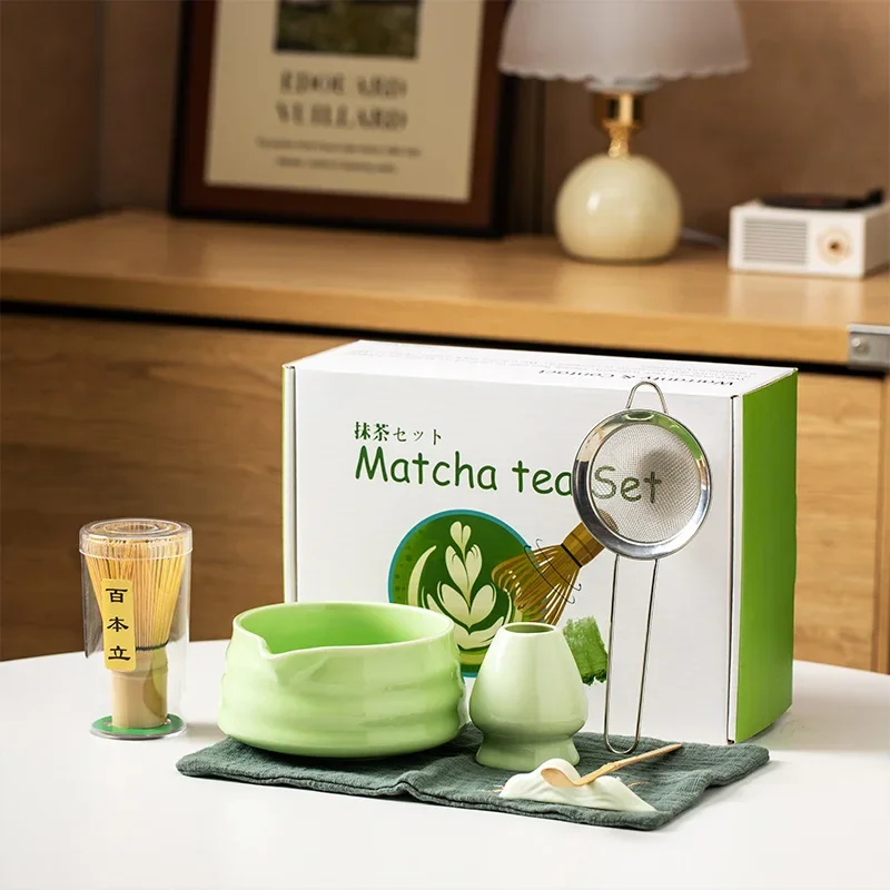 4/7PCS Matcha Weißer Tee Schneebesen Teegeschirr Japanische Zeremonie Bambus Chasen Tee Werkzeug Pinsel Exquisite Matcha Kit für Teeset Geschenk Box