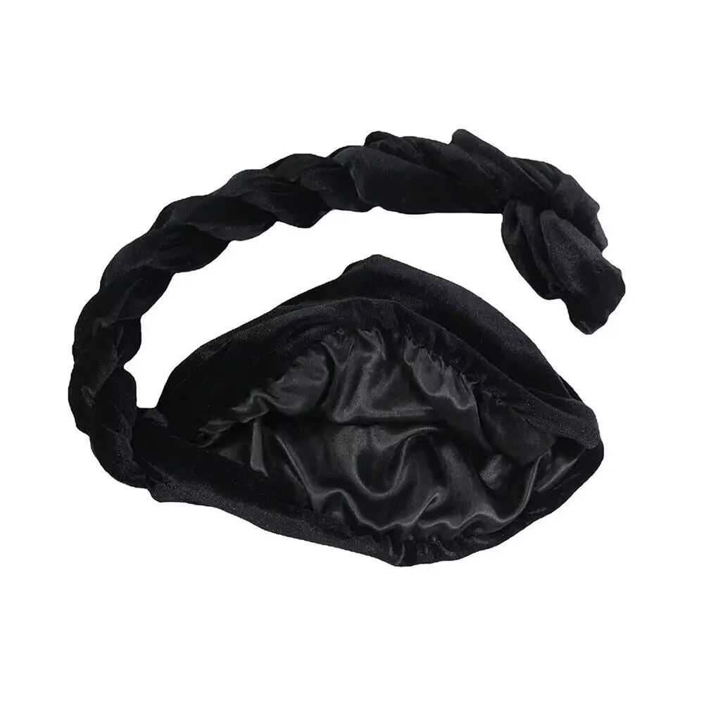 Durag For Men HeadWrap Muslim Hijab Turban Men Velvet Turban HeadWrap Satin Lined HeadScarf Comfy Chemo Hat Dropship