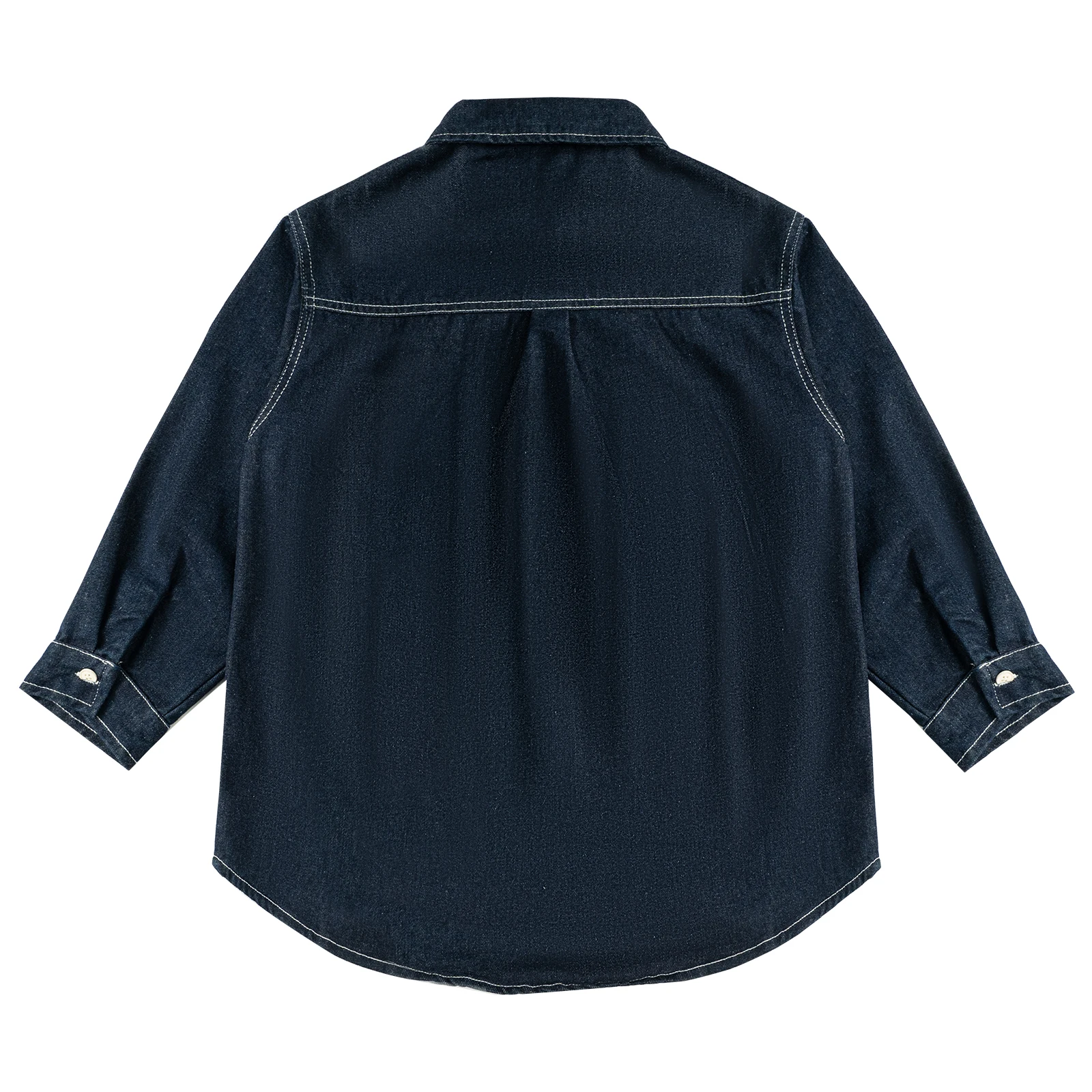 Rolanko Girls Denim Coat Oversized Button Down Shacket Long Sleeve Jean Shirt Jacket Tops with Pocket 5-14 Years image 6