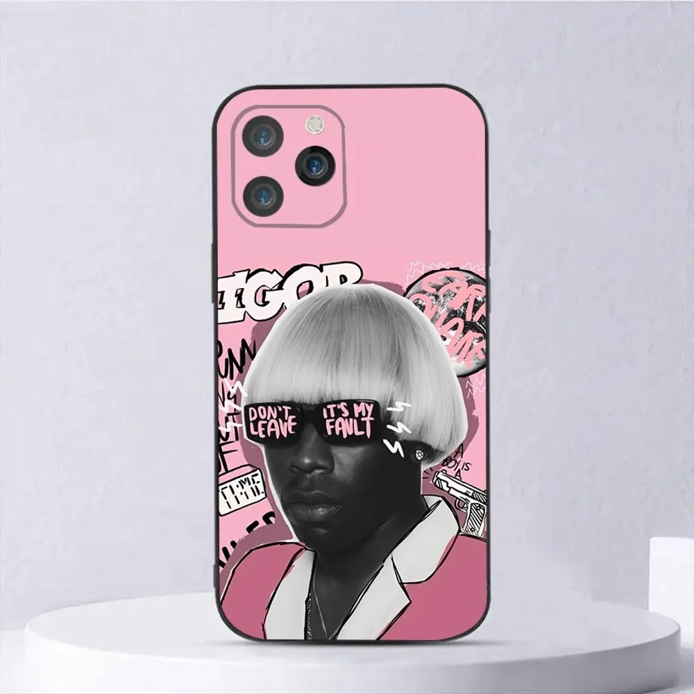 Funny Tyler The C-Creator Phone Case For iPhone15,14,13,12,11,Pro,Max,Plus,Mini,X,XS,XR,8,7,6,S,Plus,SE Soft Black Case