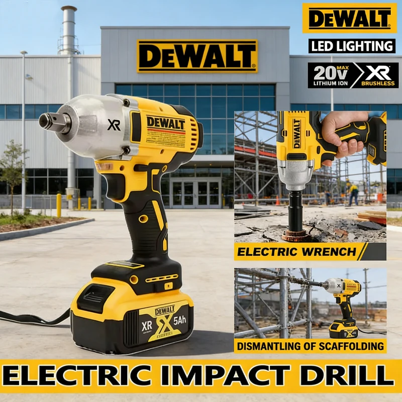 

DeWalt DCF900 High Torque Brushless 20V Electric Impact Wrench Powered Electric Durable for Professiona Naked Tool