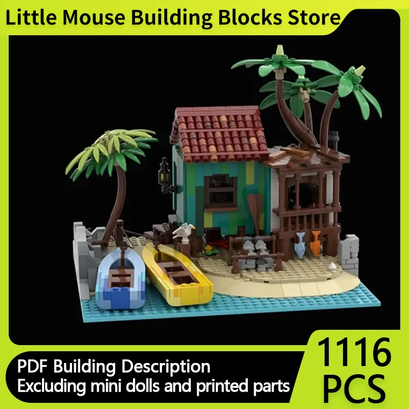 Popular Street View Model MOC Building Bricks Sunshine Small Beach Modular Technology Gifts Holiday Assemble Children Toys Suit