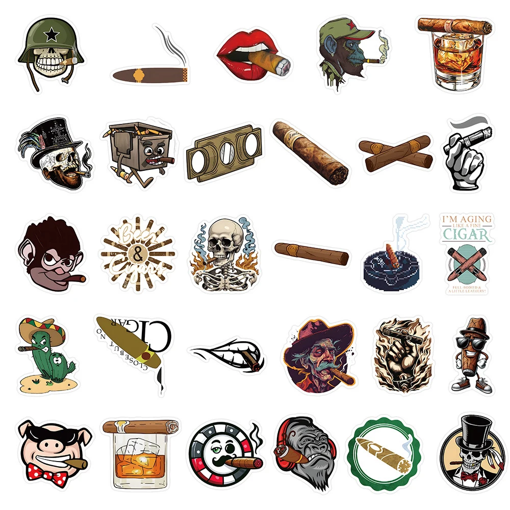 10/30/54pcs Cartoon Sigaar Stickers Cool Roken Sigaretten Decals Speelgoed DIY Motorfiets Bagage Laptop Auto grappige Decoratie Sticker