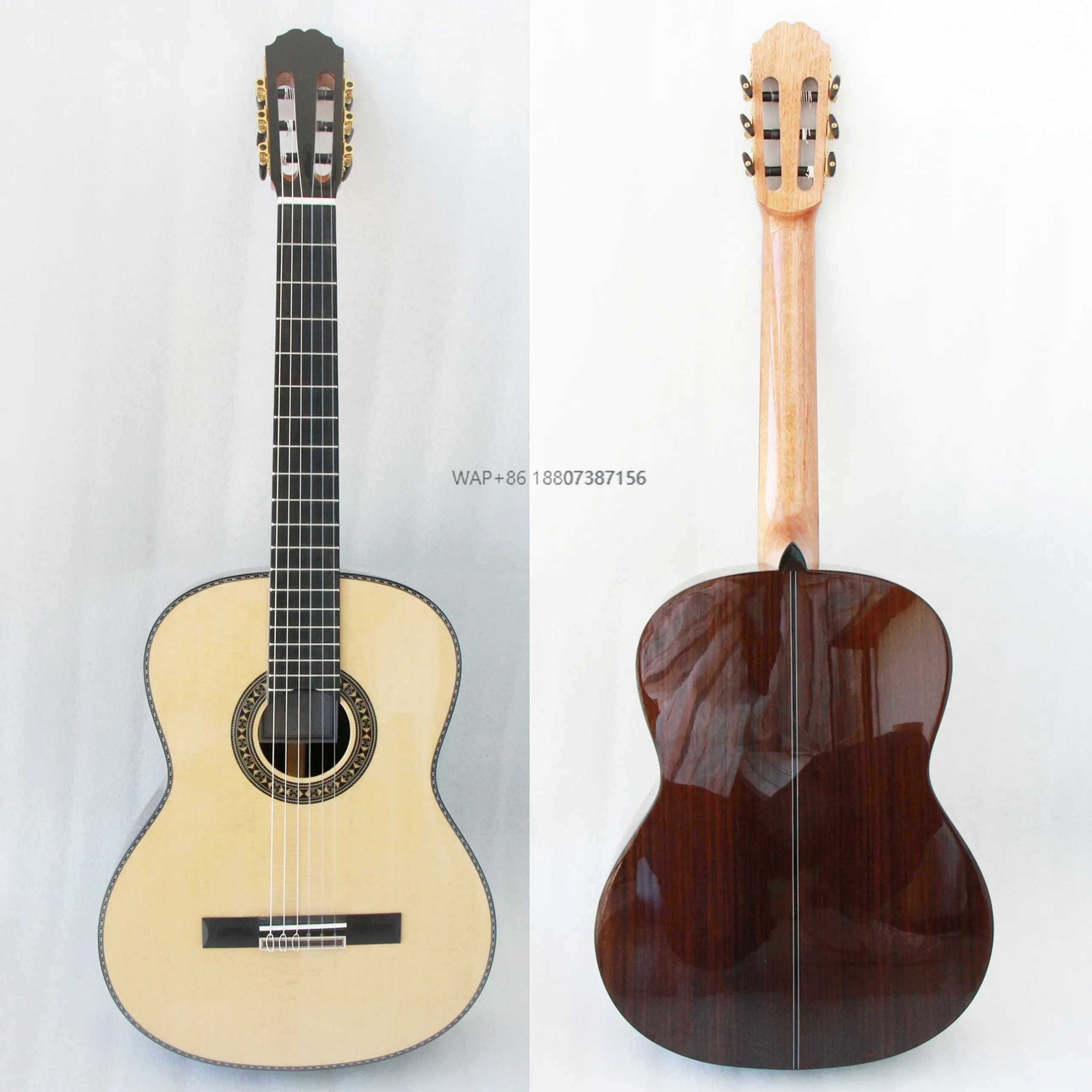 All Solid Classical Guitar for Concert or Solo Classical Guitar Professional Solid Rosewood Backboard Classic Guitar
