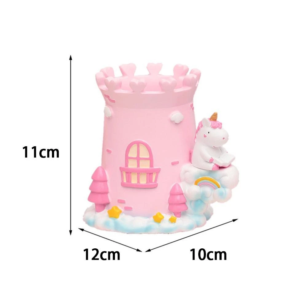 Pen Holder Resin Castle Pencil Organizer Brush Scissor Storage Holder Desktop Decoration