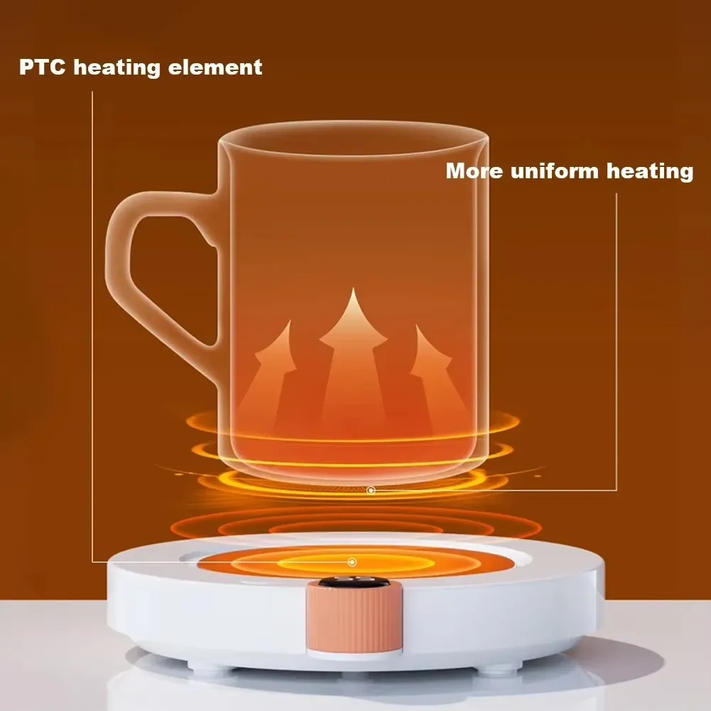 2024 New Smart Thermostatic Coaster Portable Coffee Mug Heating Coaster 3 Gear Digital Display Adjustment Timing Heater