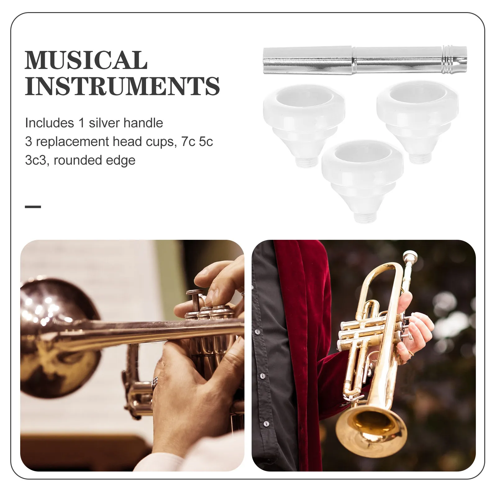 1Set Professional Grade Trumpet Mouthpiece Made of Premium Material Long Serving Life Non Fading Non Breaking Smooth Exquisite