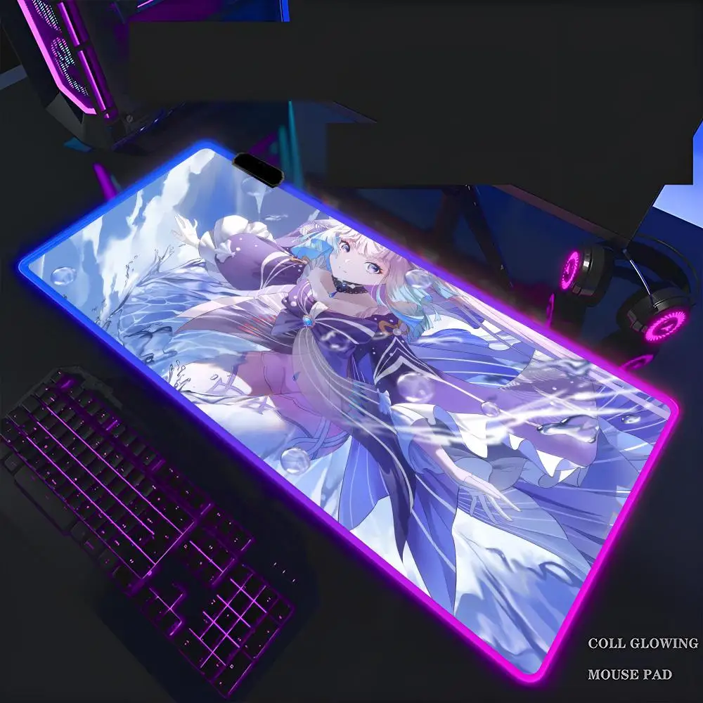 

Genshin Impact Mouse Pad Mousepad Rgb Mouse Pad Gaming Backlight Pc Accessories Gamer Keyboard Backlit Mat Desk Protector Mats Xxl Large mouse pad Anime