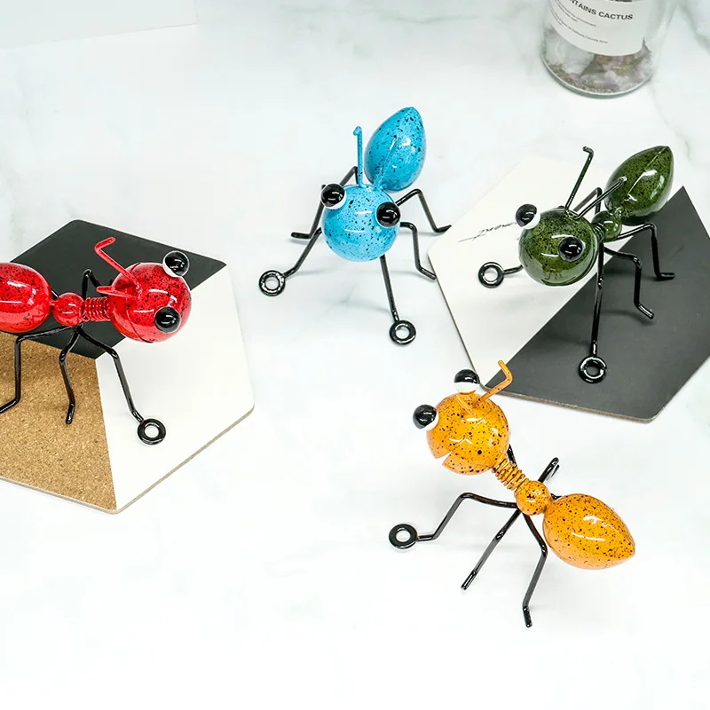 4pcs Patio Craft Yard Outdoor Garden Cute Insect Hanging Home Decor Gift Ornament Metal Ant Living Room Wall Art Sculpture