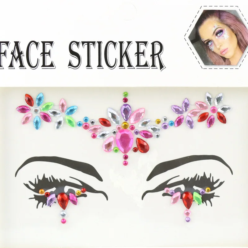 New 3d Rhinestones for Face Festival Makeup Crystals Adhesive Glitters for The Face Gems Jewelry Diamond Sticker Bright Face