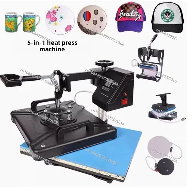 

Combo Heat Press Machine 5/6/8 in 1 30*38CM 38*38CM Muntifunctional Sublimation Printer Transfer for Mug Hat Plate T-Shirt