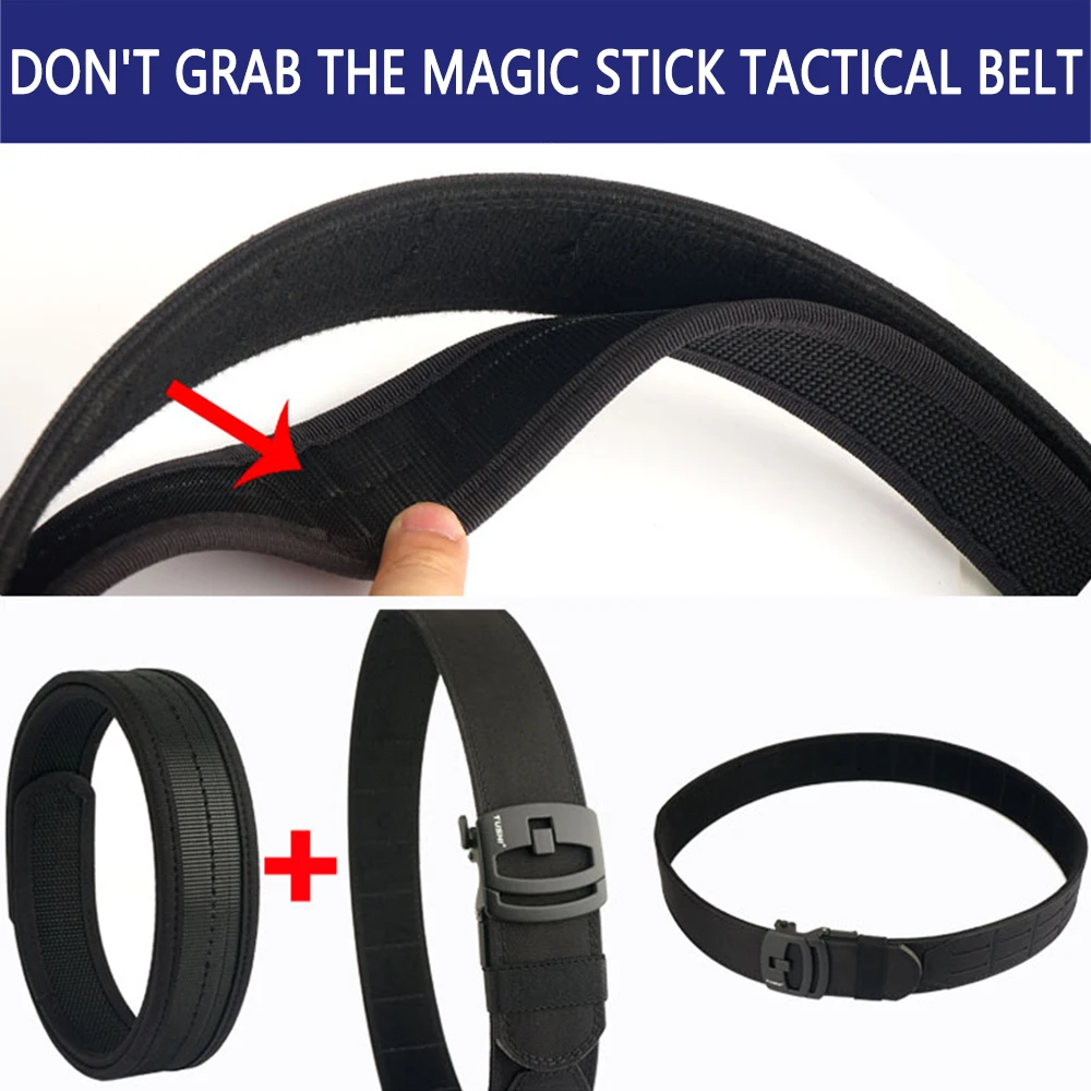 TUSHI Outdoor Hunting Men Tactical Belt Multi-Function Nylon Belt High Quality Marine Corps Automatically inner and outer Belt