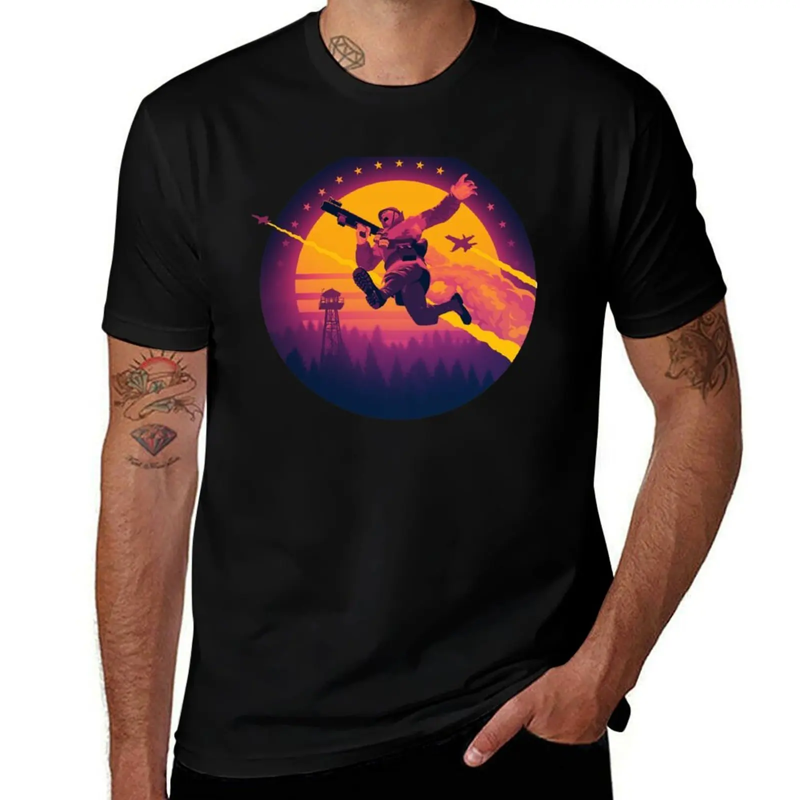 

Team Fortress 2: Meet the Soldier (Sunset) T-Shirt man t shirts high quality luxury brand t shirts for man cotton T-Shirt