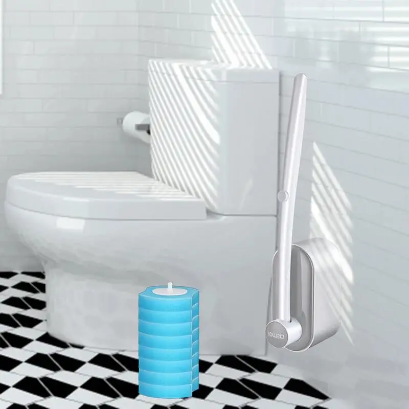 24 Count Disposable Toilet Bowl Refills Upgraded Toilet Brush Cleaner Wand Refill Heads Bathroom Cleaning Sponges Pads Supplies