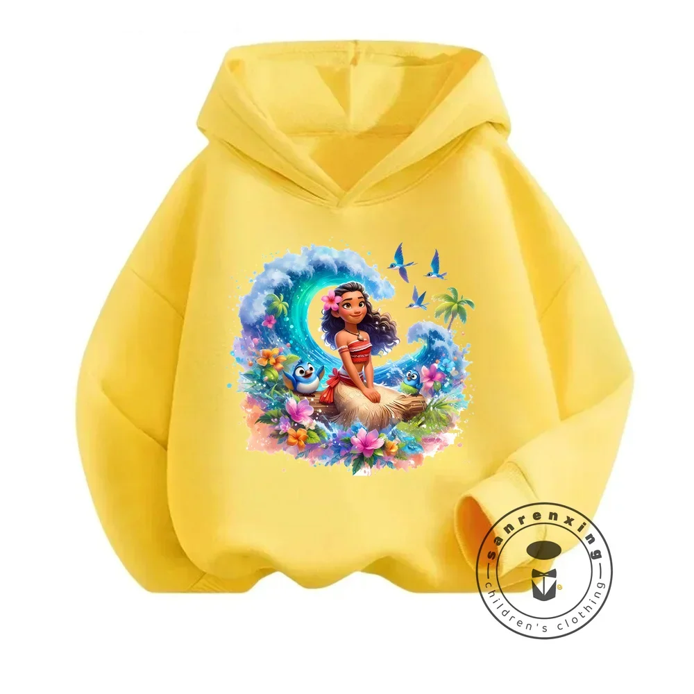ديزني موانا هوديي الأطفال رقيقة قناع السترة البلوز الفتيان الفتيات طالب الهيب هوب هوديي البلوز الكورية خريف جديد 2024