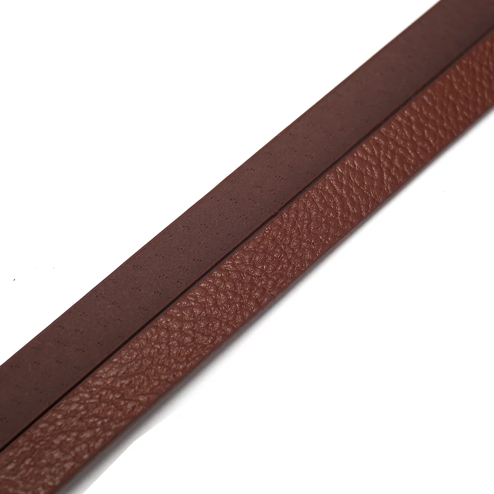 1.15meter Brown Soft Leather Cord, Litchi Texture 10mm Leather Strips, Belt Bag Handle, Waist Chain Key Chain Bracelet Making