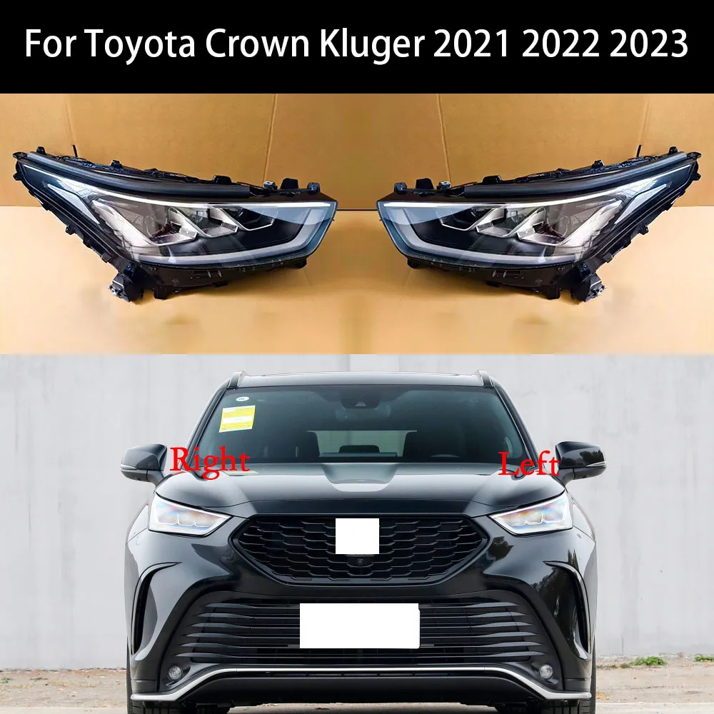 

For Toyota Crown Kluger 2021 2022 2023 Headlight Lens Cover Transparent Headlamp Shell Plexiglass Replace Original Lampshade