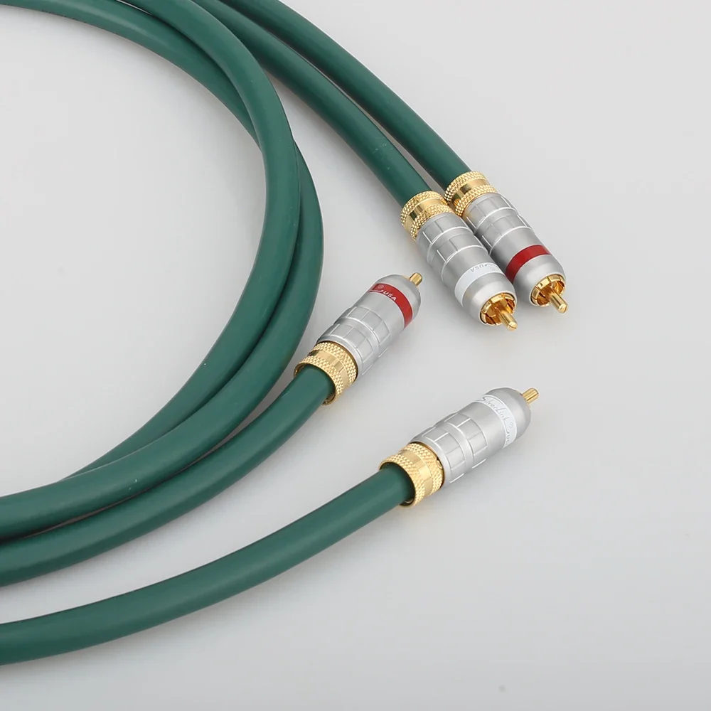 สายเชื่อมต่อเสียงไฮไฟเกรดเสียง สายสัญญาณเสียง RCA ทองแดงบริสุทธิ์