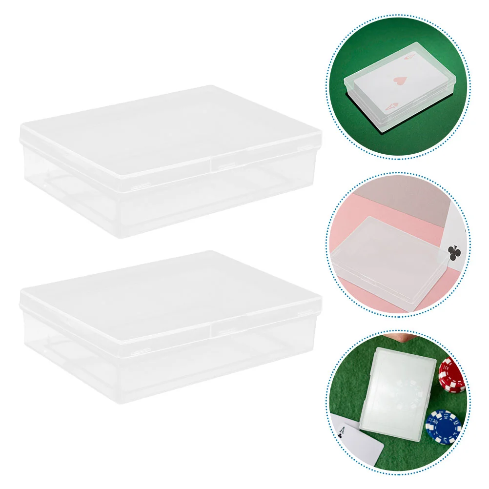 

4 Pcs Cards Storage Box Playing Organizer Plaything Holder Clear Cases Index